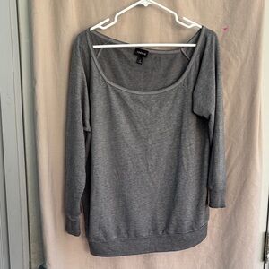 torrid Charcoal Scoop Neck Pullover Sweatshirt